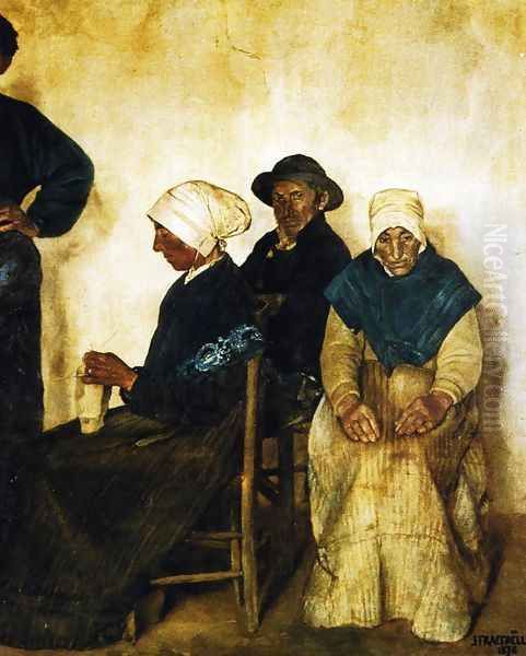 The Family Of Jean The Lame Peasants From Plougasnou Finistere Oil Painting by Jean-Francois Raffaelli