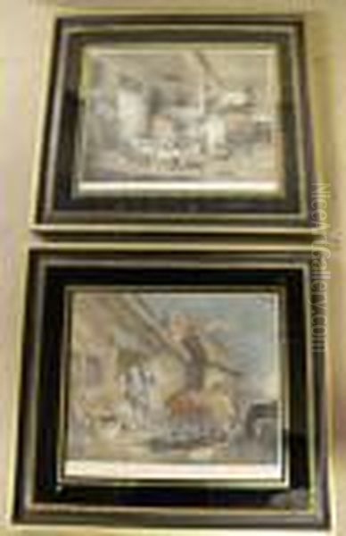 Morning And Evening Oil Painting by George Morland