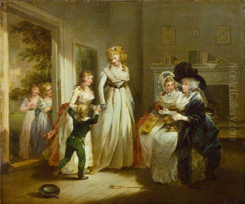 A Visit To The Boarding School Oil Painting by George Morland