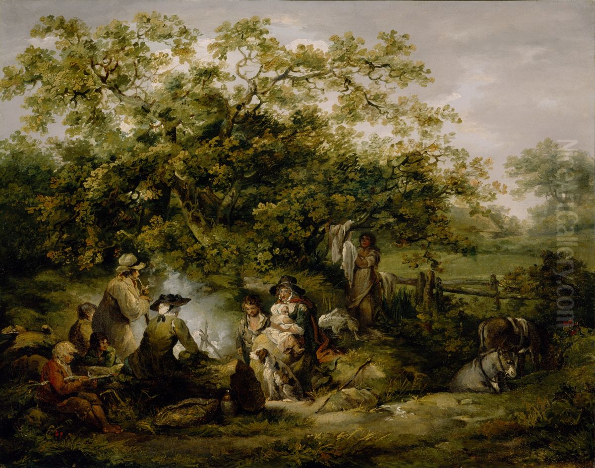 Gypsy Encampment Oil Painting by George Morland