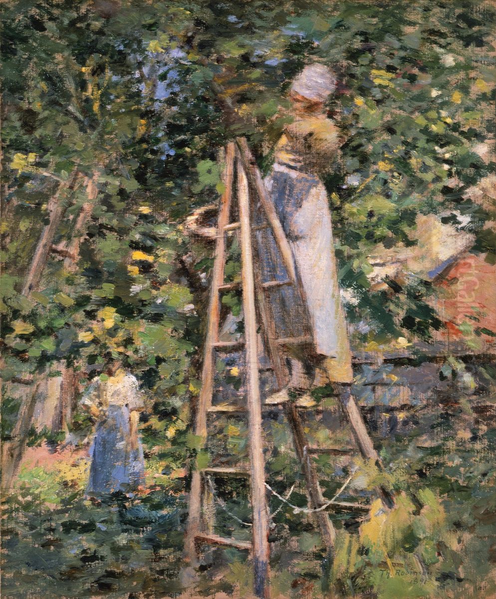 Gathering Plums Oil Painting by Theodore Robinson
