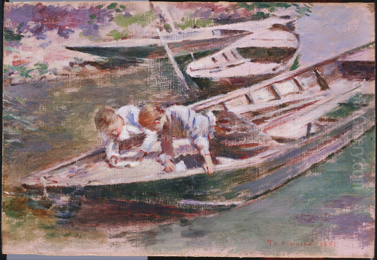 Two in a Boat Oil Painting by Theodore Robinson