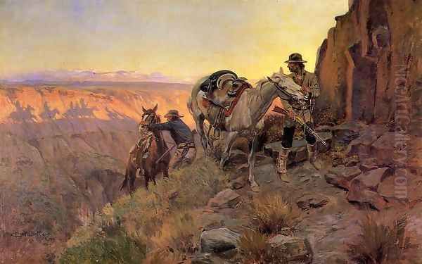 When Shadows Hint Death Oil Painting by Charles Marion Russell