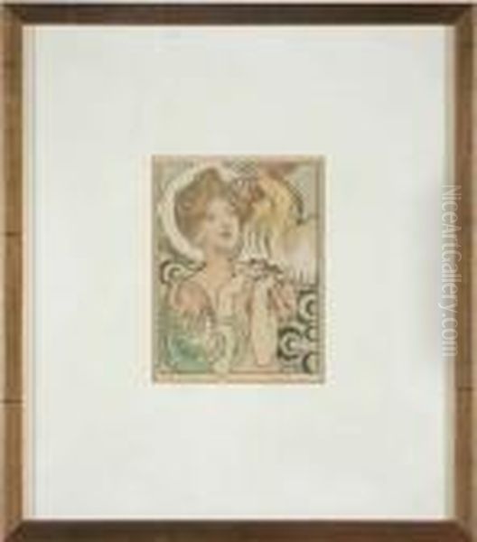 Jugendstilschonemit Oil Painting by Alphonse Maria Mucha