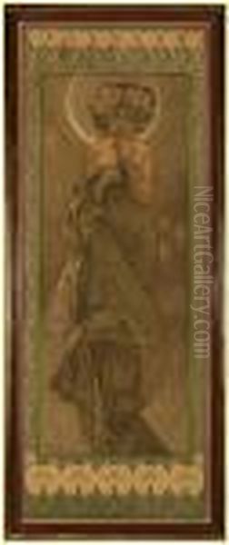 Clair De Lune Oil Painting by Alphonse Maria Mucha