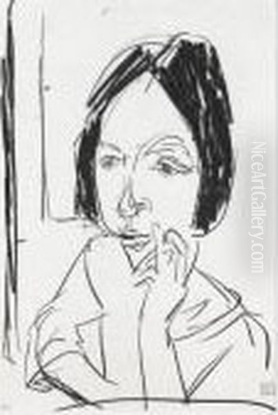 Frauenbildnis
Portrait Of A Woman Oil Painting by Albert Muller