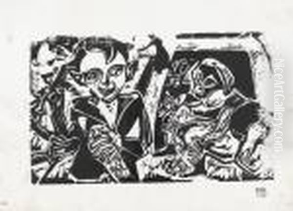 Kinder Im Garten. Oil Painting by Albert Muller