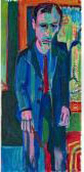 Bildnis Hermann Scherer 
Portrait Of Hermann Scherer Oil Painting by Albert Muller