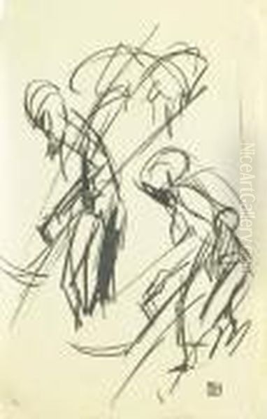 Unten Rechts Mit 
Nachlass-stempel, Unten Links Mit Nachlass-nummer'700', Ruckseitig 
Bezeichnet 'maher' Oil Painting by Albert Muller