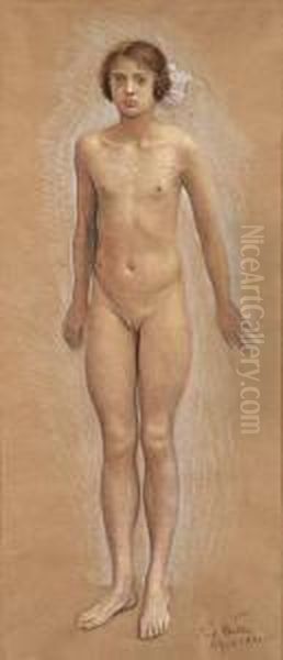 Stehendes Madchen Oil Painting by Richard Muller