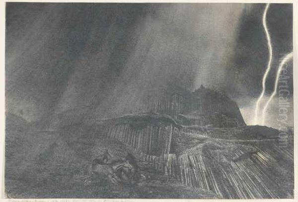 Herrenhausfelsen Bei Steinschonau. Oil Painting by Richard Muller