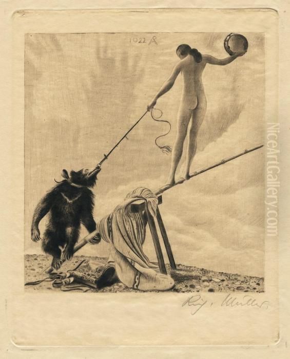 Auf Der Schaukel Oil Painting by Richard Muller