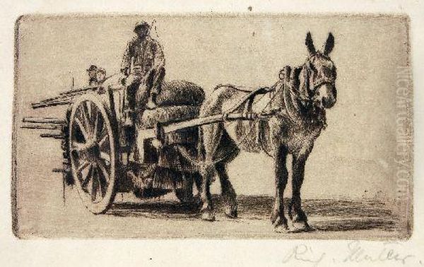 Goldfarbener Holzleiste Gerahmt Oil Painting by Richard Muller