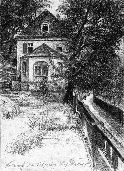 Das Kornerhaus In Dresden-loschw Oil Painting by Richard Muller