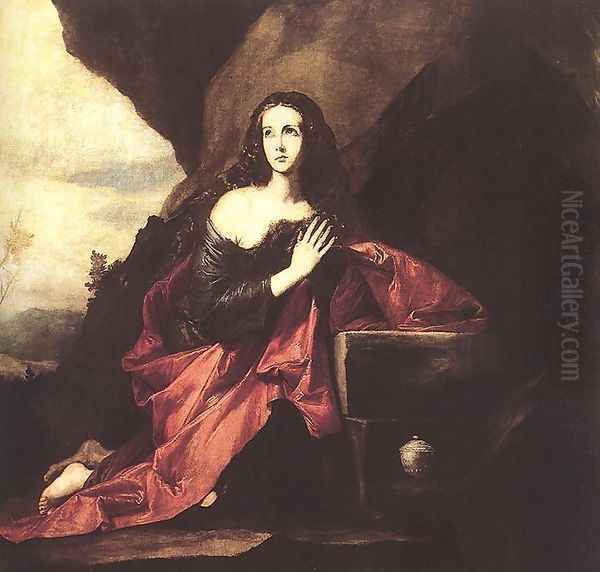 Mary Magdalene in the Desert 1640-41 Oil Painting by Jusepe de Ribera