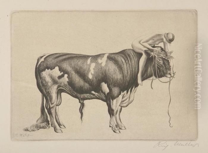 Die Starkere. Oil Painting by Richard Muller