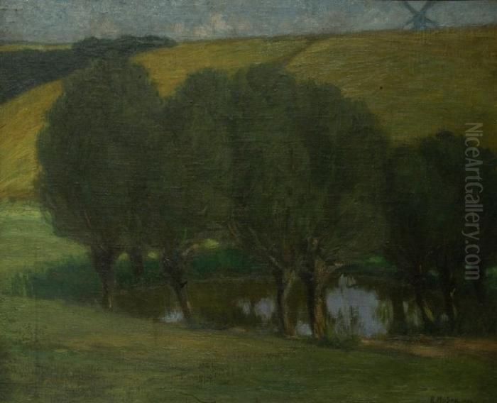 Auenlandschaft Oil Painting by Richard Muller