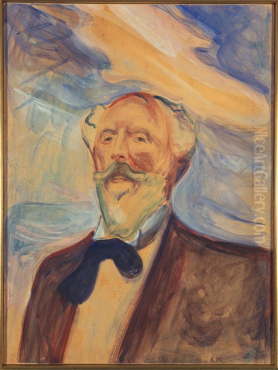 Holger Drachmann Oil Painting by Edvard Munch