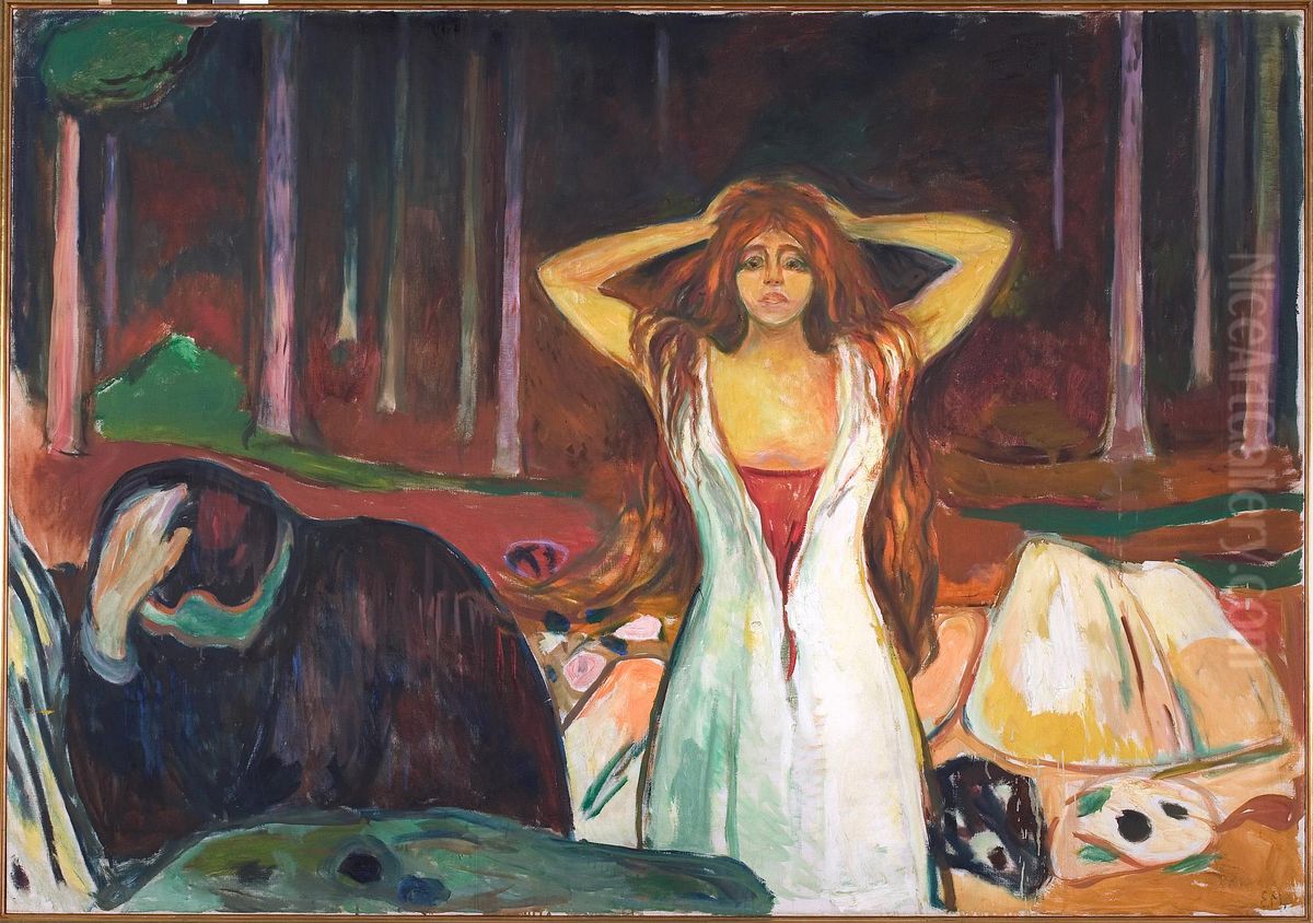 Ashes Oil Painting by Edvard Munch