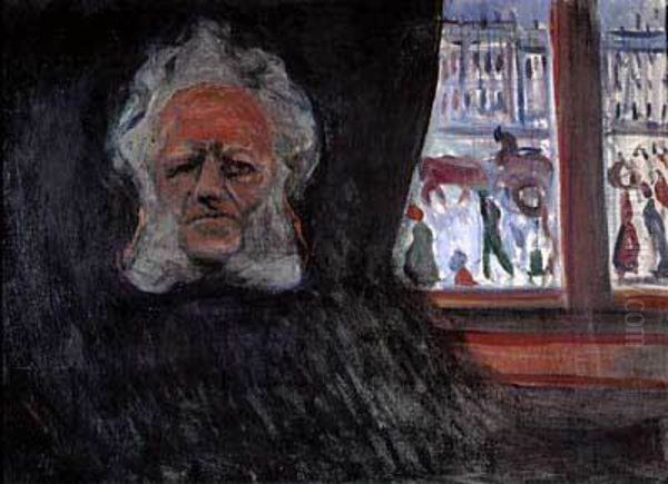 Henrik Ibsen At The Grand Cafe Oil Painting by Edvard Munch