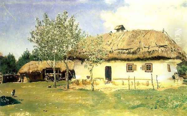 Ukrainian peasant house Oil Painting by Repin Iliya