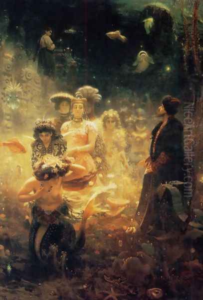 Sadko in the Underwater Kingdom 1876 Oil Painting by Repin Iliya