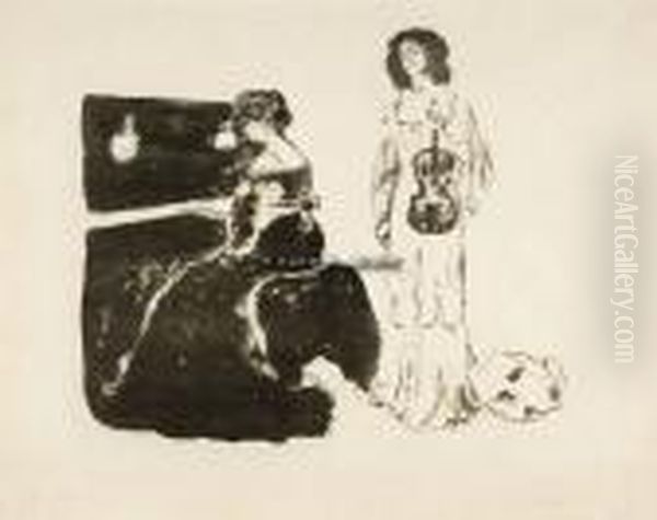 Fiolinkonserten Oil Painting by Edvard Munch