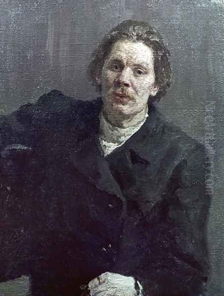 Portrait of Maxim Gorky (Aleksai Maksimovich Peshkov) (1868-1936) 1899 Oil Painting by Repin Iliya