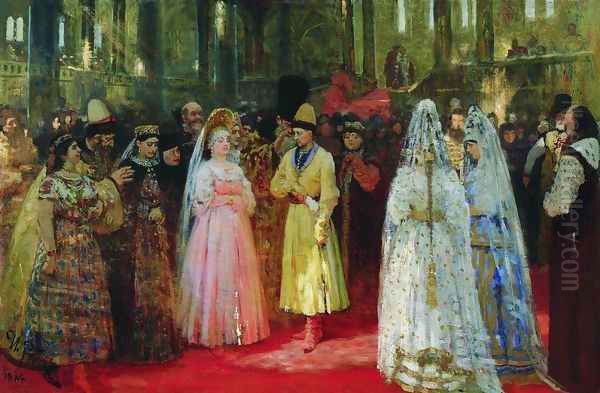 The Bride choosing of the Tsar, c.1886 Oil Painting by Repin Iliya