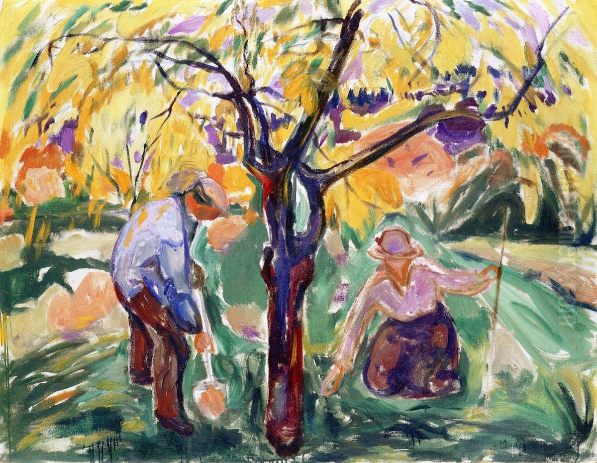 The Apple Tree Oil Painting by Edvard Munch