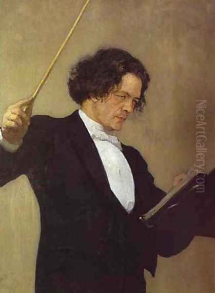Anton Rubinstein Oil Painting by Repin Iliya