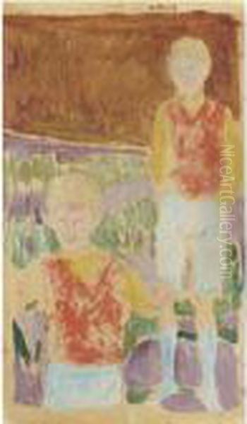 Property From The Collection Of Sten Stenersen, Oslo
 

 
 
 

 
 Johan Martin Og Sten Stenersen Oil Painting by Edvard Munch