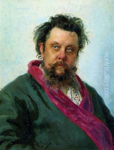 Composer Modest Mussorgsky Oil Painting by Repin Iliya