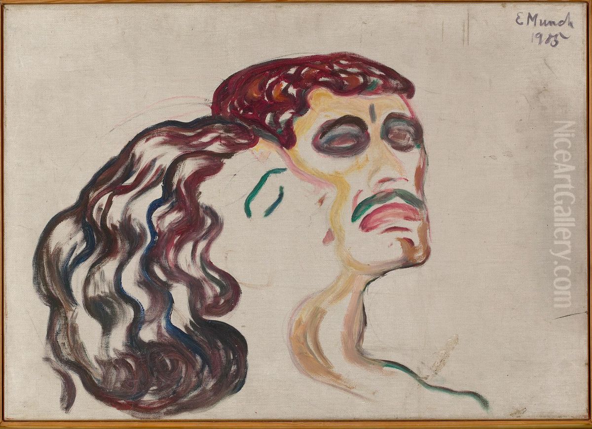 Head By Head Oil Painting by Edvard Munch