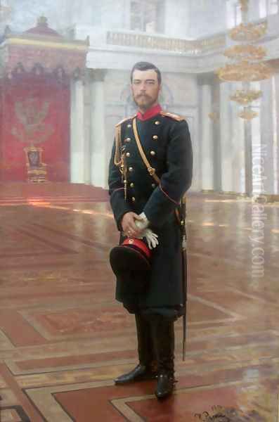 Emperor Nicholas II (sketch) Oil Painting by Repin Iliya