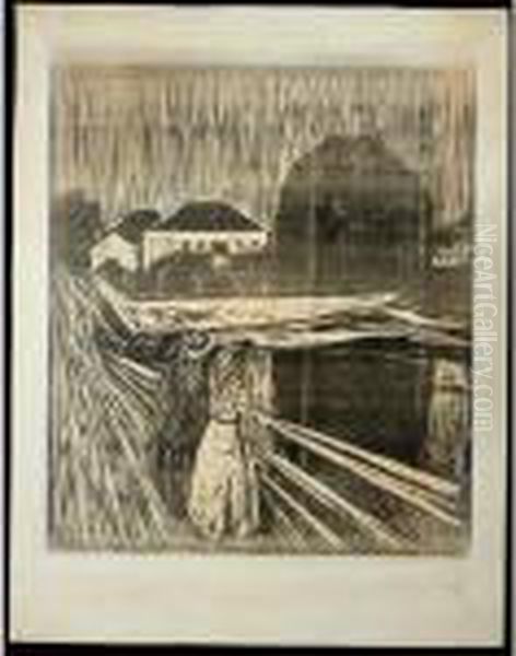 Girls On The Bridge (w.628) Oil Painting by Edvard Munch