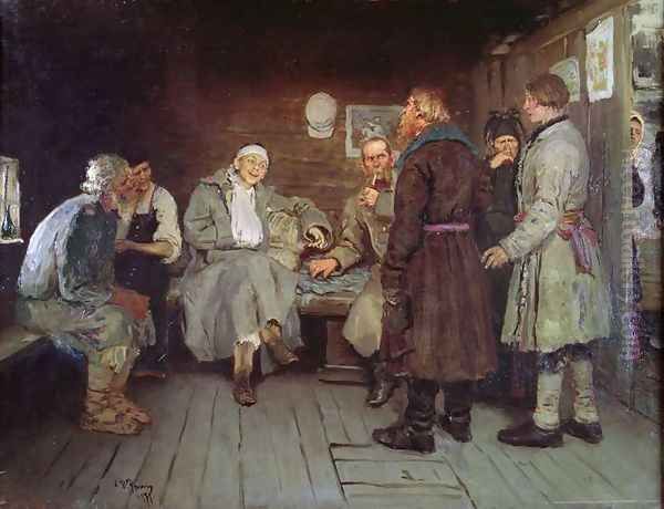 Soldier's Tale, 1877 Oil Painting by Repin Iliya