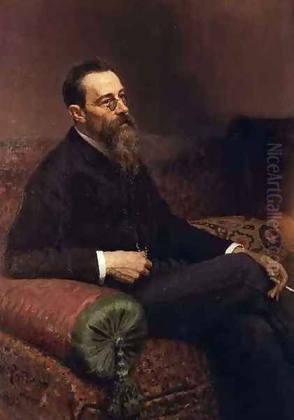 Portrait of the Composer Nikolay Rymsky-Korsakov Oil Painting by Repin Iliya