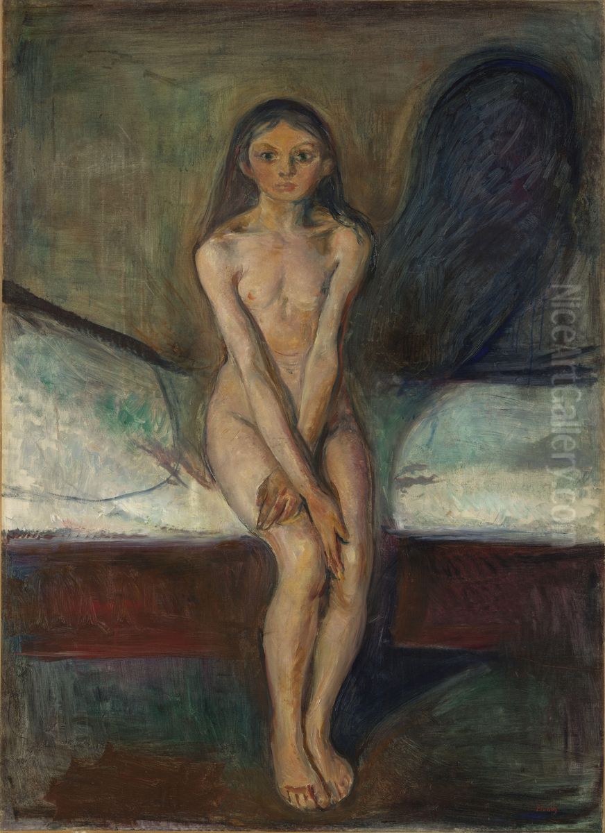 Puberty Oil Painting by Edvard Munch