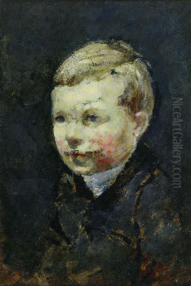 Head Of A Boy Oil Painting by Edvard Munch