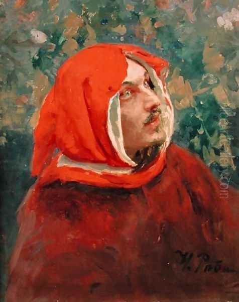 Portrait of Dante Alighieri (1265-1321) Oil Painting by Repin Iliya