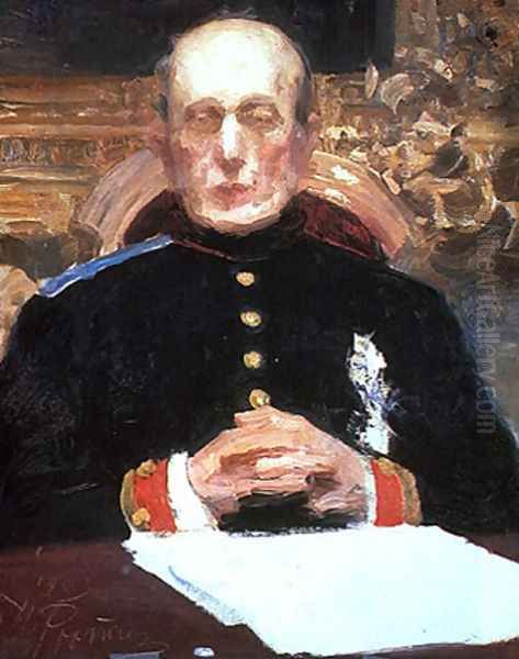 Konstantin Pobedonostsev (sketch) Oil Painting by Repin Iliya