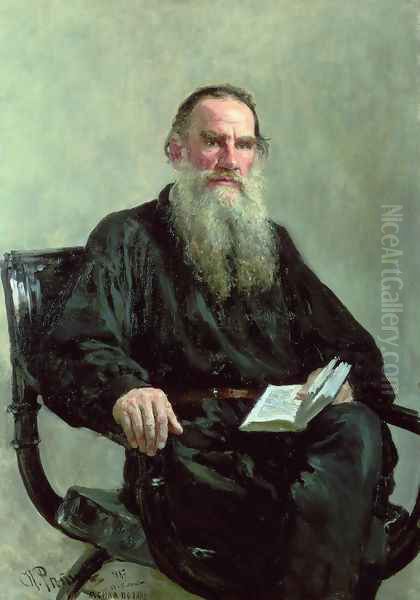 Portrait of Lev Tolstoy Oil Painting by Repin Iliya