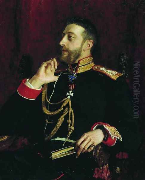 Portrait of poet Grand Prince Konstantin Konstantinovich Romanov Oil Painting by Repin Iliya