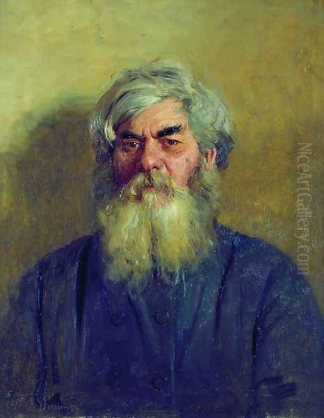Peasant with an evil eye. Portrait of I. F. Radov, the artist's godfather Oil Painting by Repin Iliya