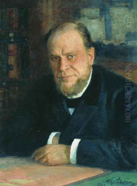 Portrait of lawyer Anatoly Fyodorovich Koni Oil Painting by Repin Iliya