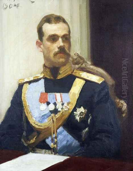 Portrait of member of State Council Grand Prince Mikhail Aleksandrovich Romanov Oil Painting by Repin Iliya
