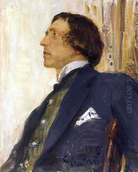 Portrait of dramatist, theatre director, theoretician and historian Nikolai Nikolayevich Evreinov Oil Painting by Repin Iliya