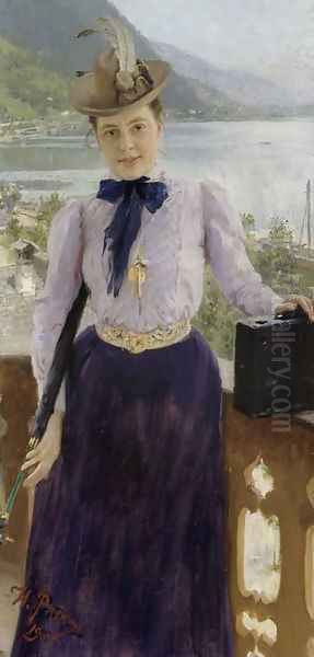 Natalia Nordmannin muotokuva Oil Painting by Repin Iliya