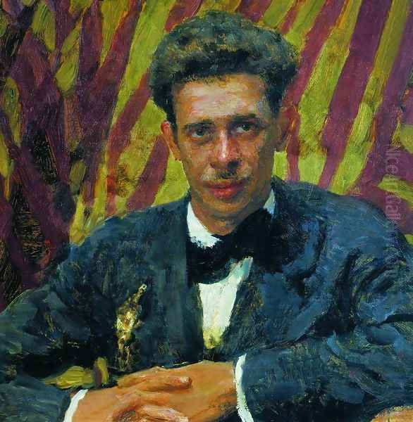 Portrait of sketcher, painter and theatre scenographer Nikolai Vladimirovich Remizov Oil Painting by Repin Iliya